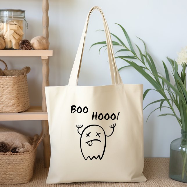 Bolsa Tote Boo Hooo Fantasma de Halloween Luz Monocromática (Criador carregado)