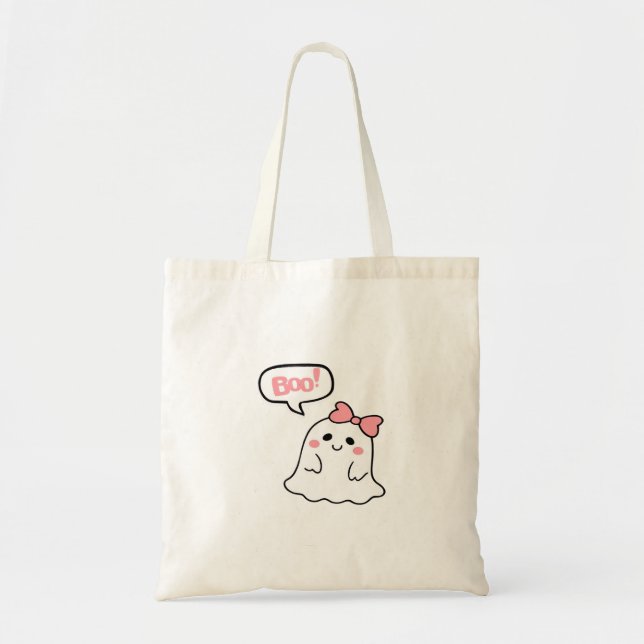 Bolsa Tote Boo! Limpeza Mínima De Boo Cortado (Frente)
