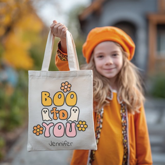 Bolsa Tote Boo para você Halloween personalizado (Personalized Halloween Tote Bag)