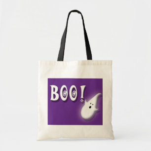 Bolsa Tote Boo! Púrpura fantasma do Halloween