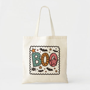 Bolsa Tote Boo Quadro de Bordas Arredondadas Halloween Morceg
