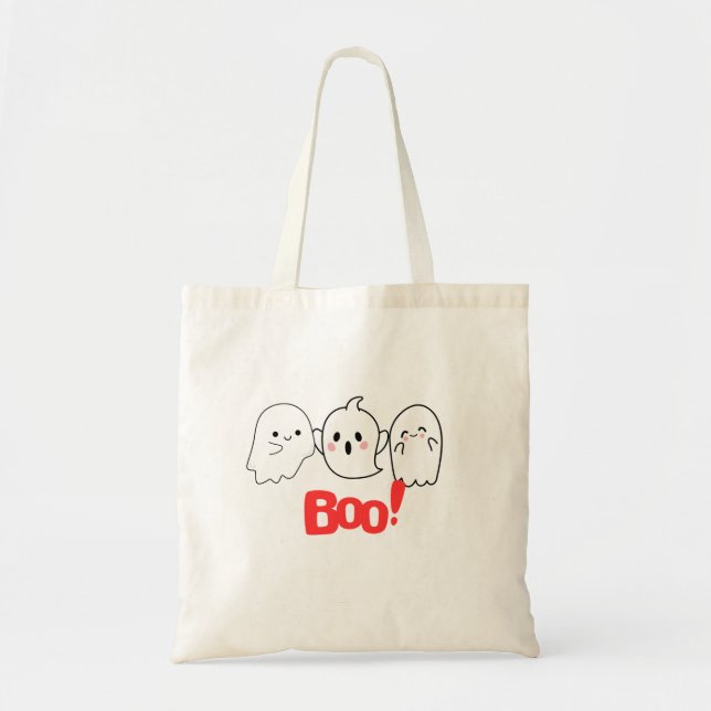 Bolsa Tote Boo! Saco de Tote de Halloween Divertido e Spooky (Frente)