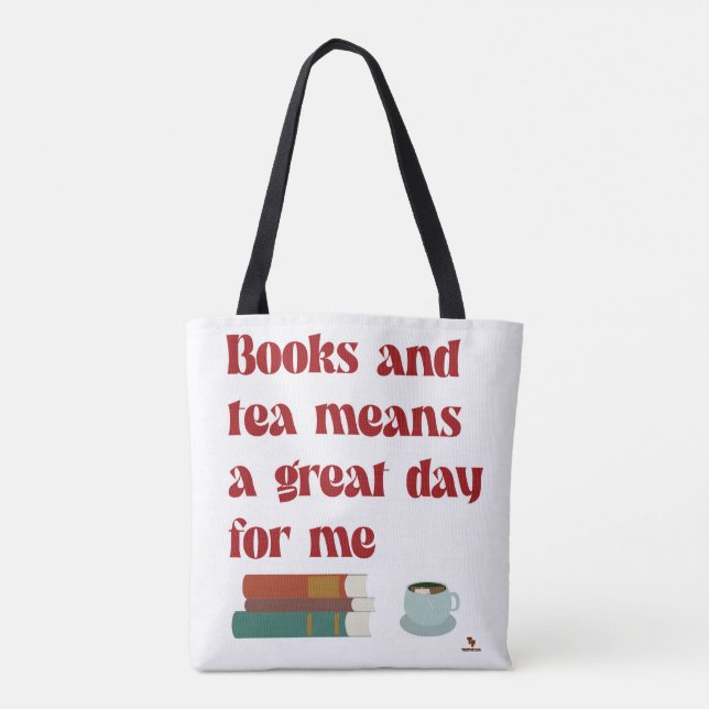 Bolsa Tote Books Tea Excelente Day for Me Cozy Leitura Life (Verso)
