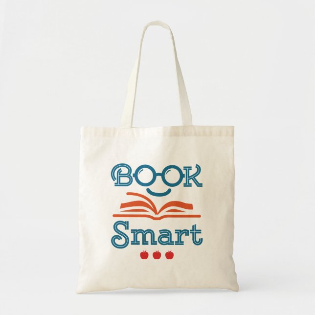 Bolsa Tote Bookworm de Leitura Inteligente de Leitura Engraça (Frente)