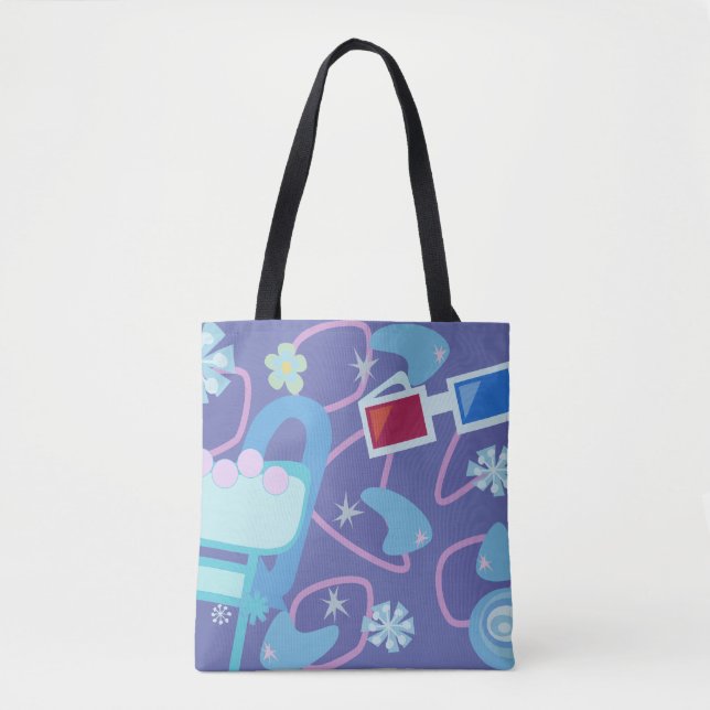 Bolsa Tote Boomerangs de diversão 3-D Anos 50 Óculos retrorre (Frente)