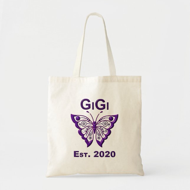 Bolsa Tote Borboleta Adorável Gigi "Est 2020" (Frente)