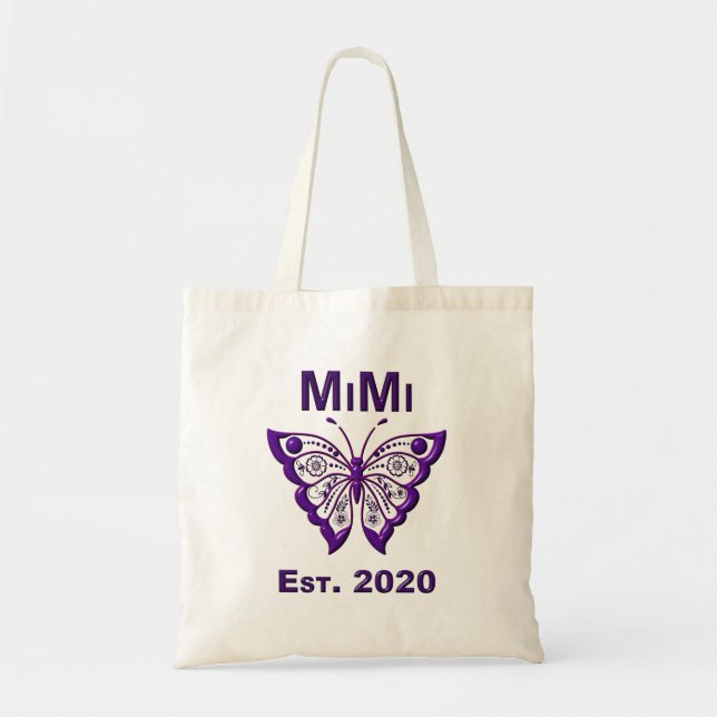 Bolsa Tote Borboleta Adorável Mimi "Est 2020" (Frente)