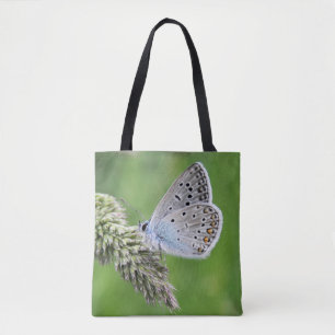 Bolsa Tote Borboleta azul comum na grama