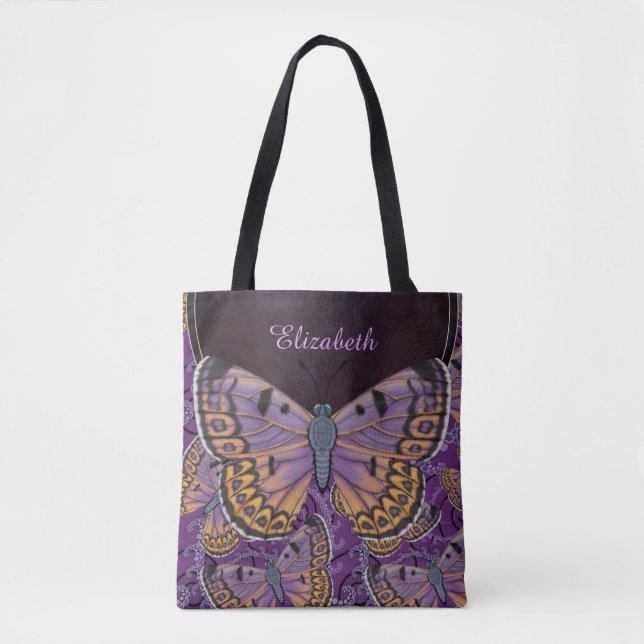Bolsa Tote Borboleta azul de Morpho personalizada (Frente)
