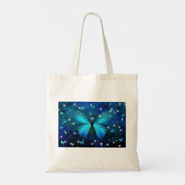 Bolsa Tote Borboleta Azul Elegante (Verso)