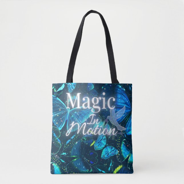 Bolsa Tote borboleta azul estética celestial sonhadora citaçã (Frente)