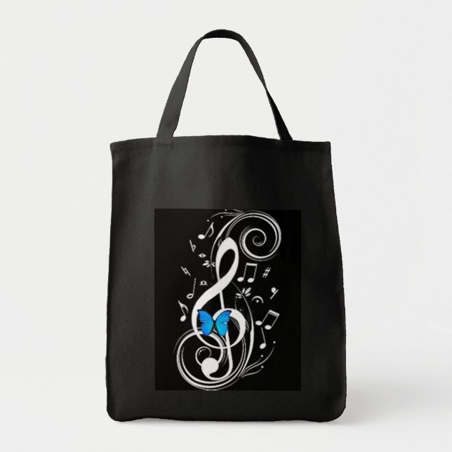 Bolsa Tote Borboleta azul musical (Frente)