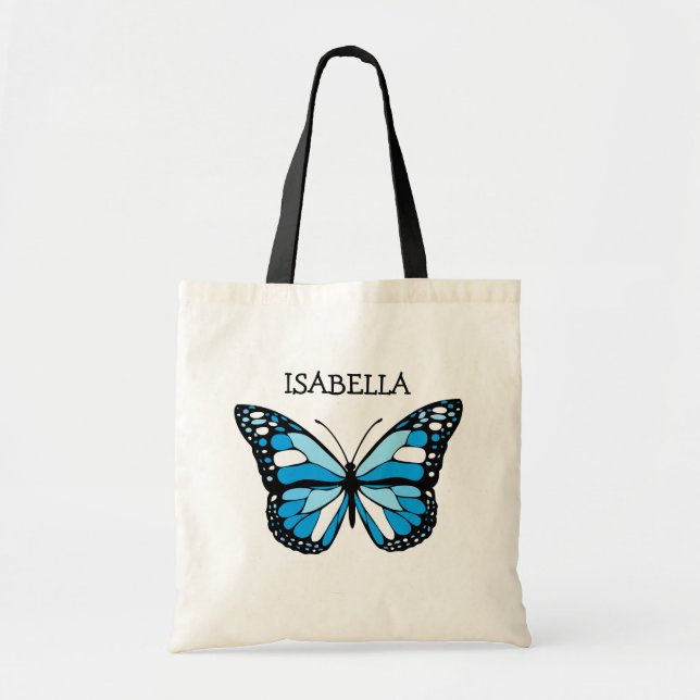Bolsa Tote Borboleta Azul Personalizada (Frente)