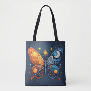 Bolsa Tote Borboleta Bicolor sobre Sol Brilhante
