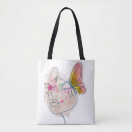 Bolsa Tote Borboleta Bloom - Arte Floral Abstrato