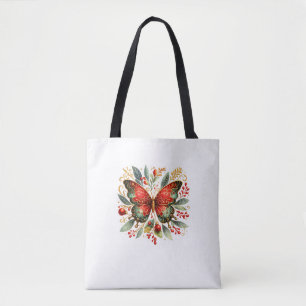 Bolsa Tote Borboleta Botânica Elegante Natureza Floral de L