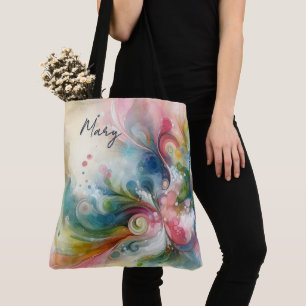 Bolsa Tote Borboleta Cores da Primavera Abstrato Moderno
