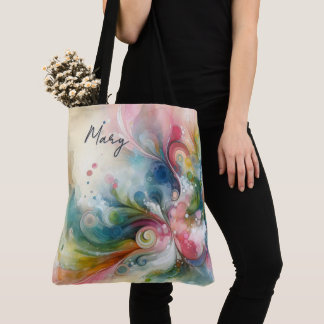Bolsa Tote Borboleta Cores da Primavera Abstrato Moderno