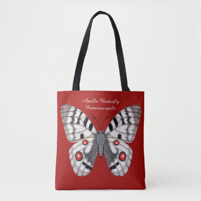Bolsa Tote Borboleta de Apollo dorsal e Ventral (Frente)