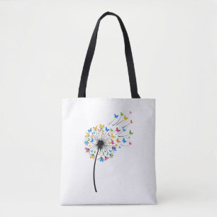 Bolsa Tote Borboleta de dandelion em voo
