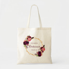 Bolsa Tote Borboleta de flores de cor d'água de Bridesmaid