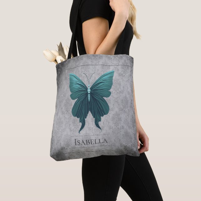 Bolsa Tote Borboleta de Teal Jeweled (Close Up)