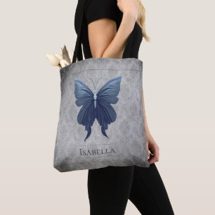 Bolsa Tote Borboleta-de-vidro azul