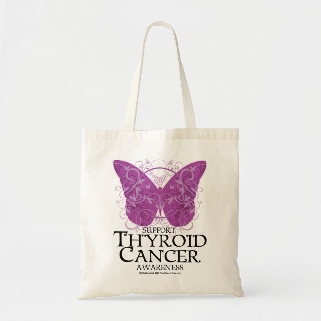 Bolsa Tote Borboleta do cancer de tiróide (Frente)