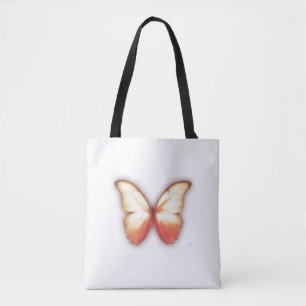 Bolsa Tote Borboleta Dourada Laranja Suave