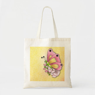 Bolsa Tote Borboleta e flores