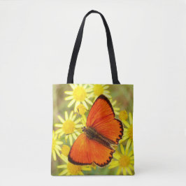 Bolsa Tote Borboleta E Flores Alas Laranja