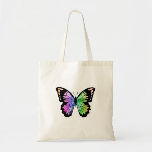 Bolsa Tote Borboleta em cores arco-íris