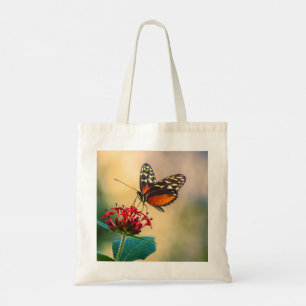 Bolsa Tote Borboleta em Pétalas de Flor Vermelho