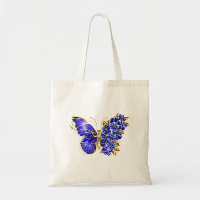 Bolsa Tote Borboleta Flor Sapphire (Frente)