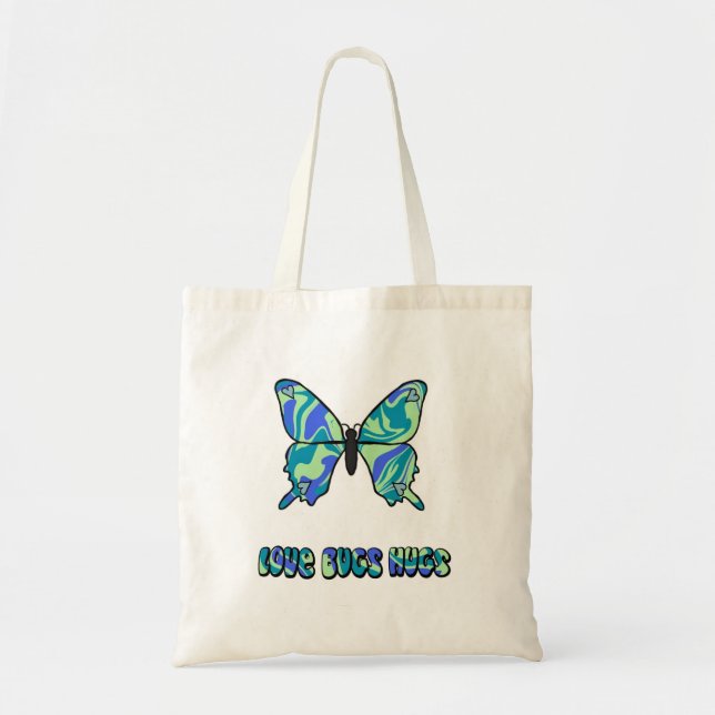 Bolsa Tote Borboleta Insetos Abraços Saco (Frente)