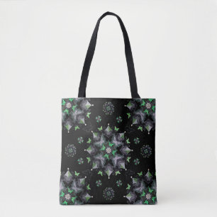 Bolsa Tote Borboleta Kaleid Impressão Totob Bag, Preta