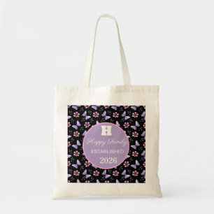 Bolsa Tote Borboleta Lavanda & Floral Rosa Padrão Perfeito