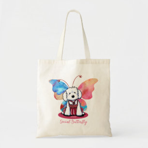 Bolsa Tote Borboleta Maltesa KiniArt