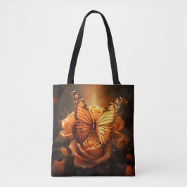 Bolsa Tote Borboleta Monarca, cor de laranja espantosa, com B