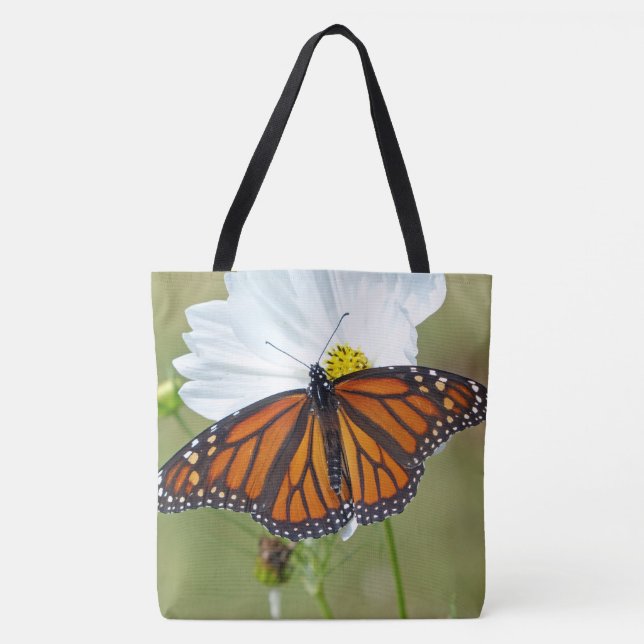 Bolsa Tote Borboleta Monarca no Cosmos (Frente)