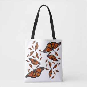 Bolsa Tote Borboleta Monarca Por Toda A Impressão
