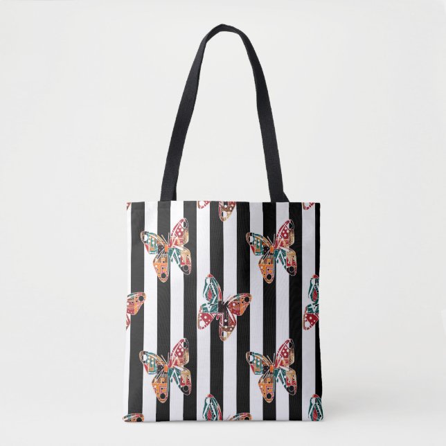 Bolsa Tote Borboleta multicolorida (Frente)