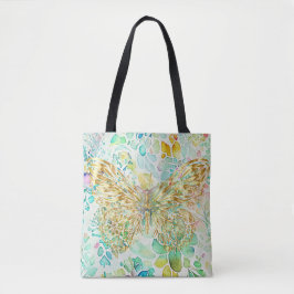 Bolsa Tote Borboleta ouro no Floral