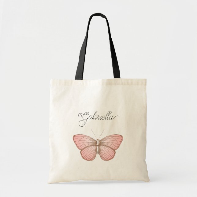 Bolsa Tote Borboleta Rosa Feminina (Frente)