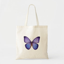 Bolsa Tote Borboleta Roxa em Aquarela Elegante