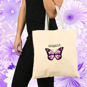 Bolsa Tote Borboleta Roxa Personalizada
