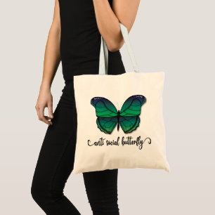 Bolsa Tote Borboleta Verde Anti-Social