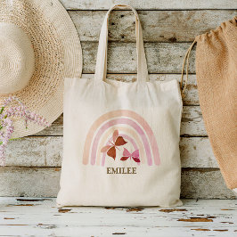 Bolsa Tote Borboletas Arco-Íris Presentes Pinks Pastel