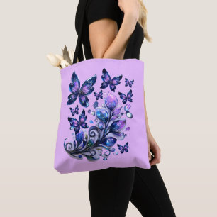 Bolsa Tote Borboletas Brilho Cósmico Rosa