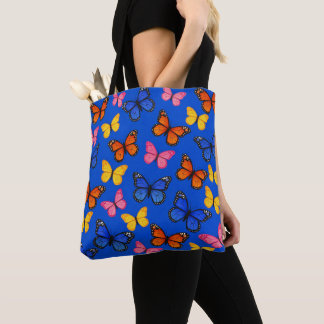 Bolsa Tote Borboletas Coloridas Azuis